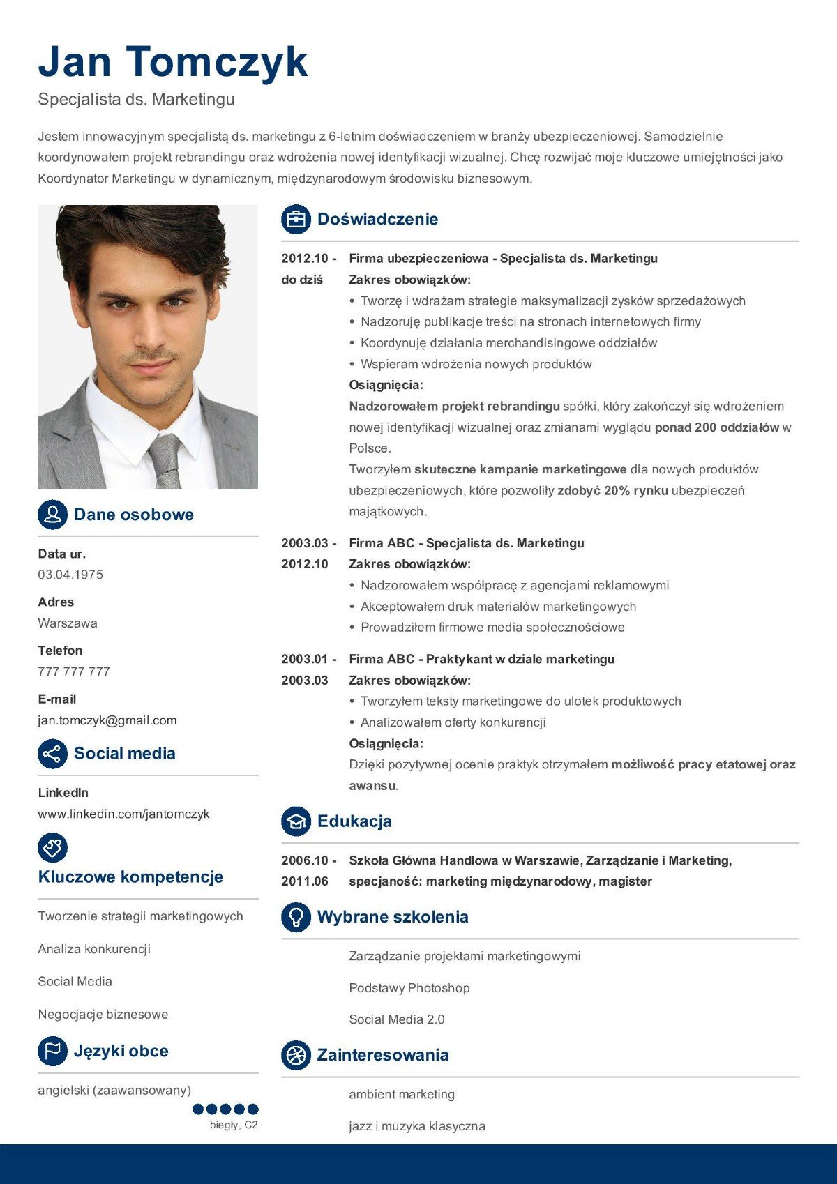CV template 2022: sample CV for work [Download ready CV ...